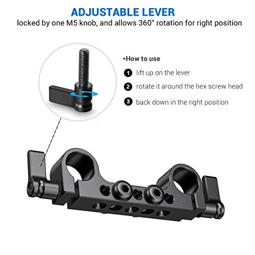 SMALLRIG Super Lightweight 15mm Railblock with 1/4"-20 Thread for RED and Other 15mm DSLR Camera Rig - 942