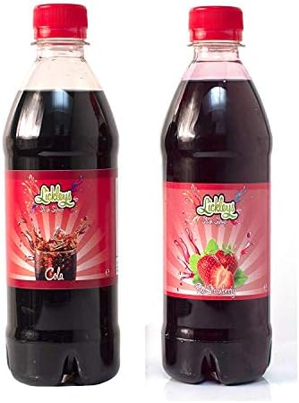 Lickleys Twin Pack Slush Syrup for Slush Machines, Slush Puppy Style Drinks, Red Strawberry & Cola, 2 x 500 Millilitre Bottles