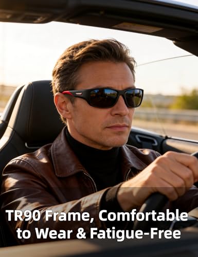 PUKCLAR Polarized Sports Sunglasses for Men and Women - Lightweight TR90 Frame, UV400 Protection, Ideal for Driving, Running, Cycling & Golf