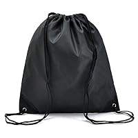 BleuMoo Premium School Drawstring Duffle Bag Sport Gym Swim Dance Shoe Backpack (Black)