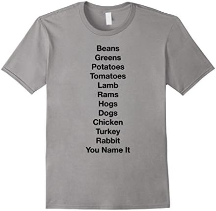 Men's Thanksgiving Grandma Rap Tee Beans Greens Potatoes Tomatoes Large Slate