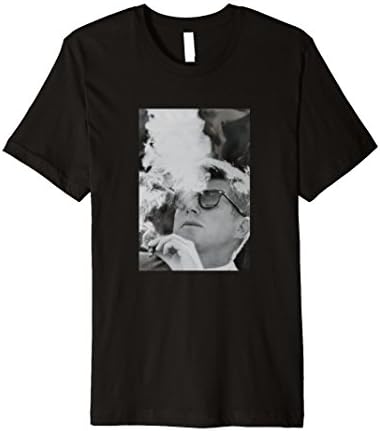 Mens JFK Smoking with Shades John F. Kennedy President T-Shirt Large Black
