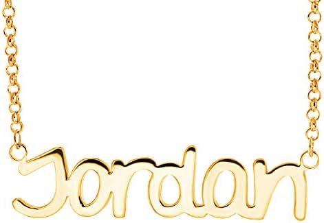 Personalized Sterling Silver/Gold/Rose Gold Name Plate Necklace Customized with Any Initials Letters -Gifts for Baby,Women,Girl,Mother