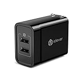 iClever USB Wall Charger BoostCube+ 24W 4.8A Dual Wall Charger with SmartID Technology, Portable Travel Adapter for iPhone, iPad, External Battery Pack, Bluetooth Speaker and more, Black