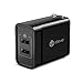 iClever USB Wall Charger BoostCube+ 24W 4.8A Dual Wall Charger with SmartID Technology, Portable Travel Adapter for iPhone, iPad, External Battery Pack, Bluetooth Speaker and more, Black