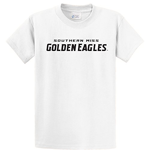 Campus Merchandise NCAA Southern Mississippi Golden Eagles Short Sleeve Tee, Small, White