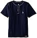 U.S. Polo Assn. Big Boys' Slub Jersey Short Sleeve Henley, Marina Blue, 14/16