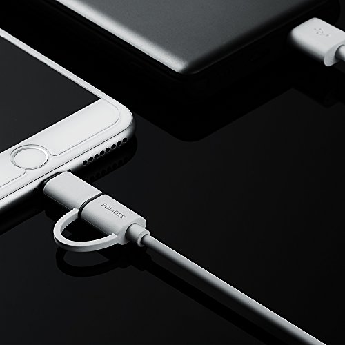 ROMOSS 2-in-1 iPhone and Android Charging Cable, Durable USB Data Sync and Charging Cable Cord for iPhone 8/8 Plus/X/7/7 Plus/SE/6/6 Plus/6S/6S Plus/5/5C/5S,iPad, Samsung and Android (3.3 FT, Grey) - Thumbnail 6
