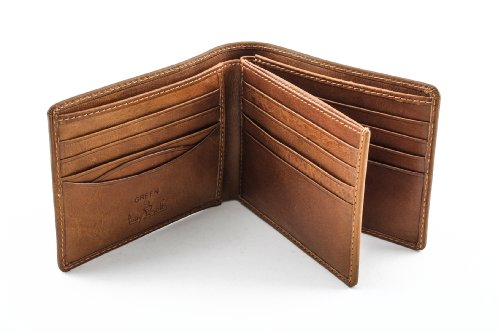 Italian Cow Leather Classic Bifold Multi Credit Card Wallet