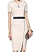 WOOSUNZE Women's Short Sleeve Colorblock Slim Bodycon Business Pencil Dress (Small, Apricot)