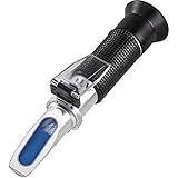 Brix Refractometer for Home Brewing, Beer Refractometer Brix Tester Gravity Tester Brewing Refractometer with ATC, Dual Scale - Specific Gravity 1.000-1.130 &amp; Brix 0-32%