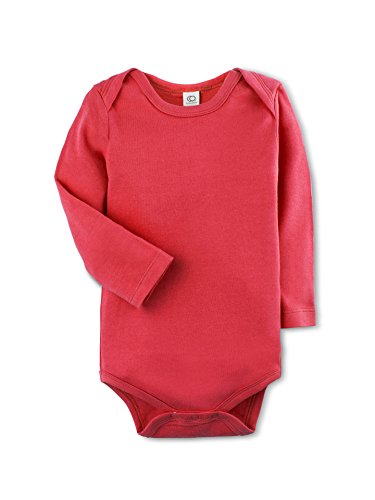 Colored Organics Unisex Organic Baby Bodysuit - Long Sleeve - Radish- 3-6M - Thumbnail 4