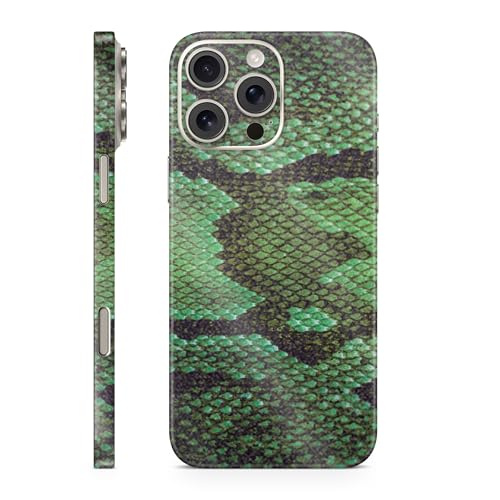 Glossy Glitter Phone Skin Compatible with Apple iPhone 16 Pro Max - Green Serpe…