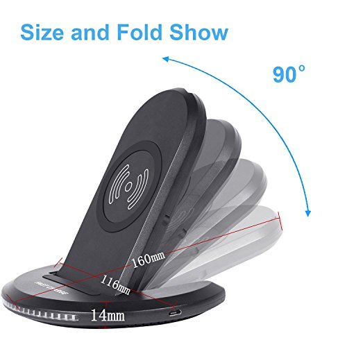 STSEETOP Wireless Charger,Foldable Charging Stations with Build-in Cool Fan for iphone X iphone 8 Plus iphone 8,Fast Charger for Samsung Galaxy S8 Plus S7 Edge Note 8 and Qi-Enabled Device(No adapter) - Thumbnail 2