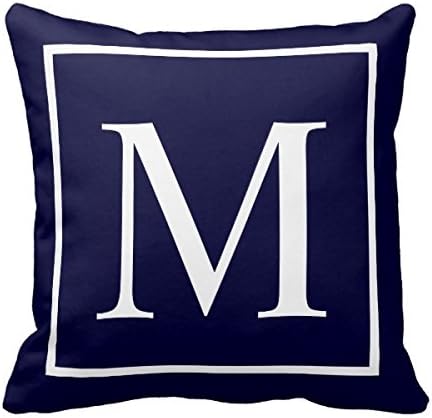 Dream Big Bigdream Decorative Throw Pillowcase Cushion Case for Bed/Sofa Two Sides 18"X18" Customize Monogram On Navy Blue Pillows