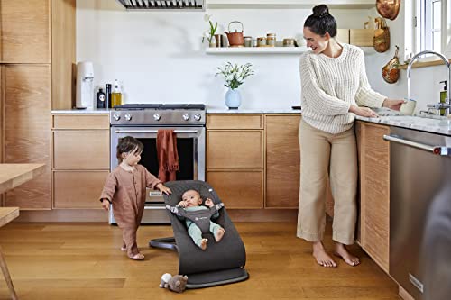 Transat évolutif Evolve Ergobaby 3-en-1 pour bébés et bambins de 2,5 à 13,2 kg - Transat bébé multi-positions avec hauteurs réglables, harnais sécurisé et insert nouveau-né, Charcoal Grey