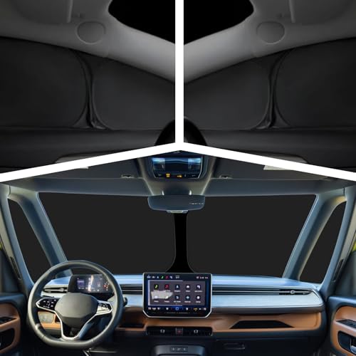 Opaltool Front Car Sun Shade for VW ID Buzz 2022-2026, 5PCS Car Windshield Sunshade, Block UV Rays, Protect Privacy and Sun, No Suction Cups Needed
