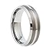 Charmy Jewelry 8mm Tungsten Carbide Men's Wedding Band Dual Brushed Center and Polished Beveled Edge Comfort Fit Ring