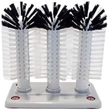 Barconic Triple Brush Bar Glass Washer | 3 Brush Glass Scrubber With Suction Cup Base | Commercial Bar Glass Cleaning Brush for Restaurant, Kitchen, and Bar