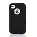 iPhone 4s Case, Harsel Defender Series Heavy Duty Tough Rugged High Impact Armor Hybrid Military with Belt Clip Built-in Screen Protector Case Cover for Apple iPhone 4s /4g (Black/Black)