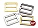 CRAFTMEmore Flat Metal Slide Buckle Triglide Strap Keeper Leathercraft Bag Belt Adjuster Sliders 6 Pack (1 Inch, Brushed Gold (Bronze))
