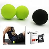 RitFit Massage Ball Set (1 Peanut Massage Ball &1 Lacrosse Ball) for Myofascial Release, Trigger Point Therapy, Muscle Knots, and Yoga Therapy, Bonus Free Carry Bag and Workout Guide