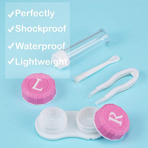 12 Pack Colored Contact Lens Case for Women Men, No Leak Hard RGP Contact Case Organizer with Carrying Travel Holder - FDA Approved,One Year Bulk Supply （Note:only Contact Lens case,No Colorful Lens) - Thumbnail 2