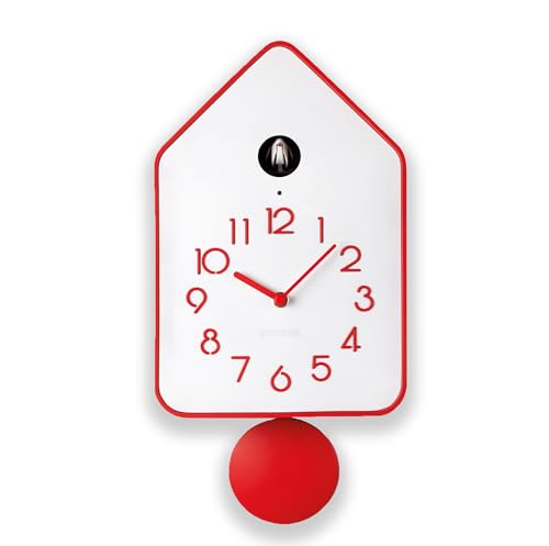 Guzzini Wall Clock, red, 18.8 cm x 9.8 cm x 37 cm