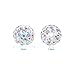 NBEADS 100 Pcs 10mm White Polymer Clay Clear Gemstones Cubic Zirconia CZ Stones Pave Micro Setting Disco Ball Spacer Beads, Round Bracelet Connector Charms Beads for Jewelry Making