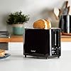 VonShef-Black-Toaster-Compact-2-Slice-Toaster-with-Browning-Control-Defrost-Reheat-Function-Removable-Crumb-Tray-Cord-Storage-Non-Slip-Feet-Portable-Easy-to-Use-with-7-Toasting-Levels-900W VonShef Black Toaster - Compact 2 Slice Toaster with Browning Control, Defrost & Reheat Function Removable Crumb Tray…