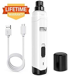 MIU COLOR Nail Grinder for Dogs, Rechargeable Dog Nail Trimmer, 2-Speed Powerful Electric Pet Nail Grinder Painless Grooming Smoothing for Small Medium Large Dogs Cats(New Version)