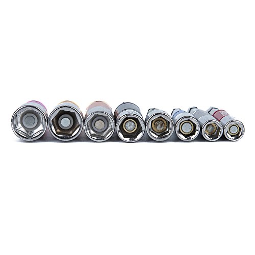 K Kwokker 8 Pieces Driver Sockets Adapter Extension Set Drill Bit Nut Screwdriver Repairing Tool Kit for electronic devices repair and opening 6/7/8/9/10/11/12/13mm