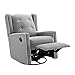 Baby Relax Modern Mikayla Swivel Glider Recliner Chair, Gray Linen