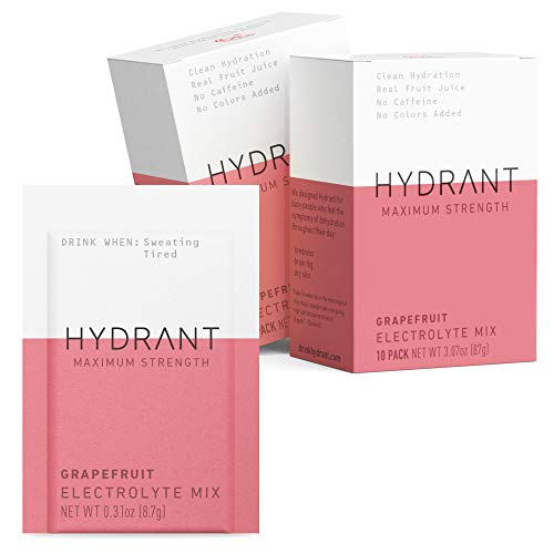 HYDRANT Hydration Drink Mix for Daily Energy Version 1, Electrolyte Powder, 20 Calories Per Serving, Vegan Drink, Hydration Made Easy, Grapefruit, Pack of 20