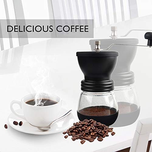 Stlend Manuelle Kaffeemühle, Handkaffeemühle mit Keramikgrat, zwei Klarglasgläser, je 350 ml, Edelstahlgriff, geeignet… – Bild 8