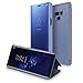 Galaxy Note 9 Case,WATACH Smart Clear View Makeup Mirror Electroplate Plating Kickstand Feature Full Body Protective Flip Folio Cover for Galaxy Note 9 (Blue)