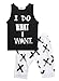 2pcs Newborn Toddler Kids Baby Boys Girls Black T-shirt Tops+White Cross Print Pants Outfits Clothes Set (90(1-2years))