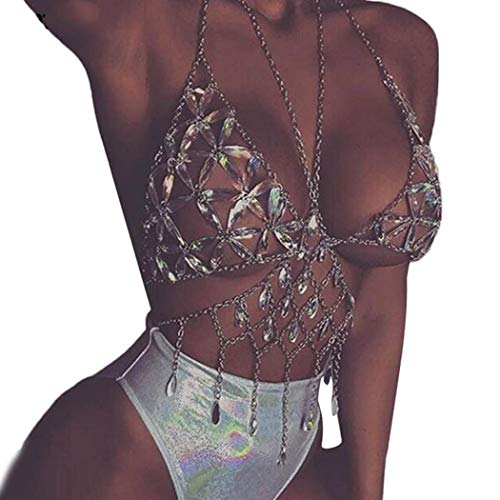 Victray Boho Sequins Body Chains Tassel Beach Body Chain Bra Fashion Harness Charm Body Accessories Jewelry for Women and Girls (1) - Thumbnail 7