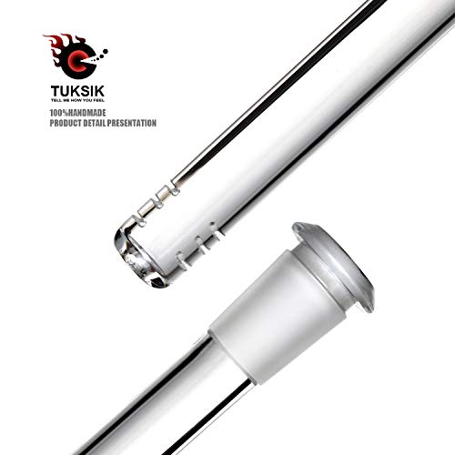 Tuksik 3Pack 18mm by 14mm Stem Clear Scientic Glass Tube Adapter (4 inch)