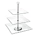 TJB 3 Tier Serving Tray Platters, Appetizer or Dessert Cupcakes And Cake Stand - Centerpiece For Weddings, Tea Party, Holiday Dinners, or Birthday Parties (Square 3 Tier)