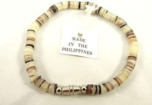 New 2 Piece Set of Smooth Puka Shell Bracelets in Natural Colors