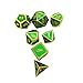 TYZEST 7 Pack Metal Dice Set, DND Dice Set-Polyhedral Dice Set-RPG Dice Set Dungeons and Dragons DND RPG MTG Table Dice with Free Pouches (Green)