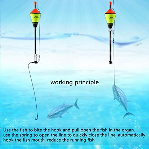 Zhengpin Automatic Fishing Floats Portable Fishing Bobbers Led Fishing Floats Lighted Bobbers Automatic Hook Trigger Electronic Buoy LED Auto. Trolling Float for Fishing