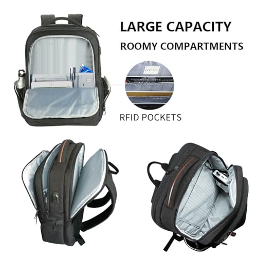 KROSER Laptop Backpack Large Computer Backpack Fits up to 15.6-17.3 Inch Laptop with USB Charging Port Water-Repellent School Travel Backpack Casual Daypack for Business/College/Women/Men