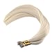 Ugeat 14inch 1g/Strand 50 Gram Nano Beads Remy Human Hair Extensions Lightest Blonde #60 Remy Human Hair Extensions Silky Straight Nano Rings Extention Remy Human Hair Nano Loop Bead Hair Extensions