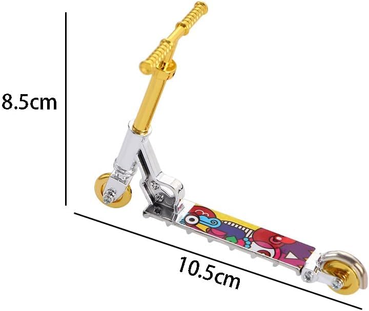 Gold Mini Two Wheel Toys Tiny Fingerboard Scooters, Mini Finger Skateboards Toy, Finger Scooter Fingertip Movement Skateboard for Finger Training Play Vehicles Finger Boards and Finger Bikes