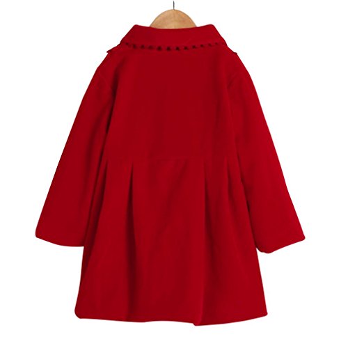 Tronet Baby Girls Coats Infant Toddler Kids Autumn Winter Cloak Jacket Overcoat Outfits for 1-6 Years Old (100(Aged 1-2 Years), Red) - Thumbnail 2