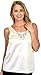 Patricia Lingerie Women's Anti-Cling Camisole Scoop Neck with Lace Trim 2-Pack (Black/Ivory, L)