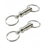 Generic Bluecell Pack of 2 Heavy Duty Dual Key Ring Pull Apart Snap Lock holder