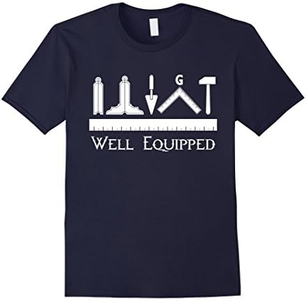 Mens The Masonic Store: Freemason - WELL EQUIPPED T-Shirt Gift XL Navy